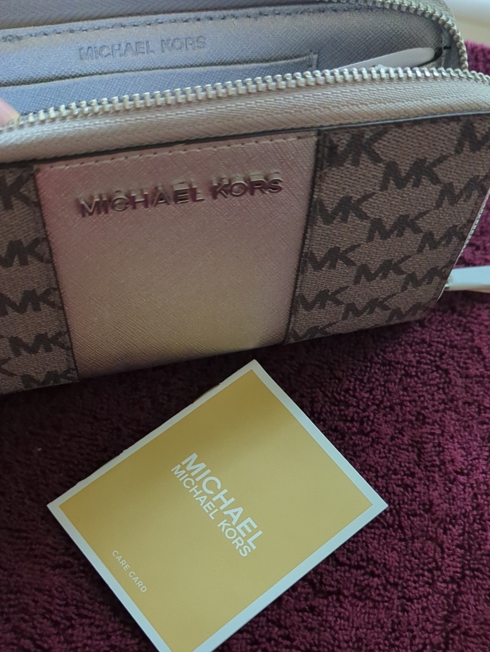 Michael Kors Gray and Silver MK Zip Wristlet New With Tags... - Picture 7 of 12